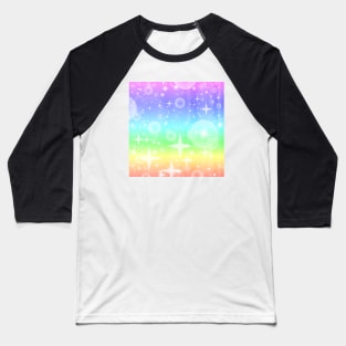 Kawaii Magical Soft Rainbow Twinkle Pattern Baseball T-Shirt